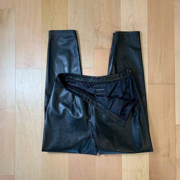 Longchamp black lamb leather pants size S, made in Italy. - Picture 5 of 7